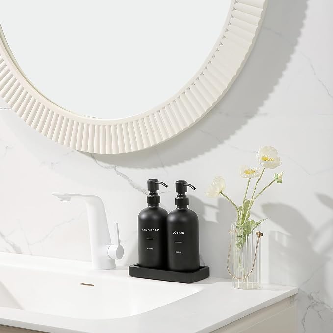 Black Soap Dispenser Bathroom Set, Soap and Lotion Dispenser Set - Image 5