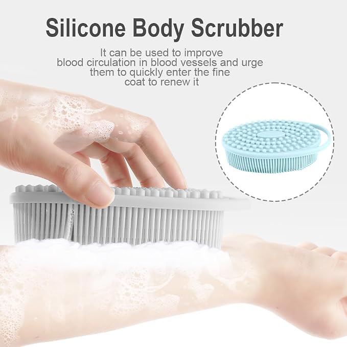 Silicone Body Scrubber, Exfoliating Silicone Loofah, Soft Silicone Body Shower - Image 3