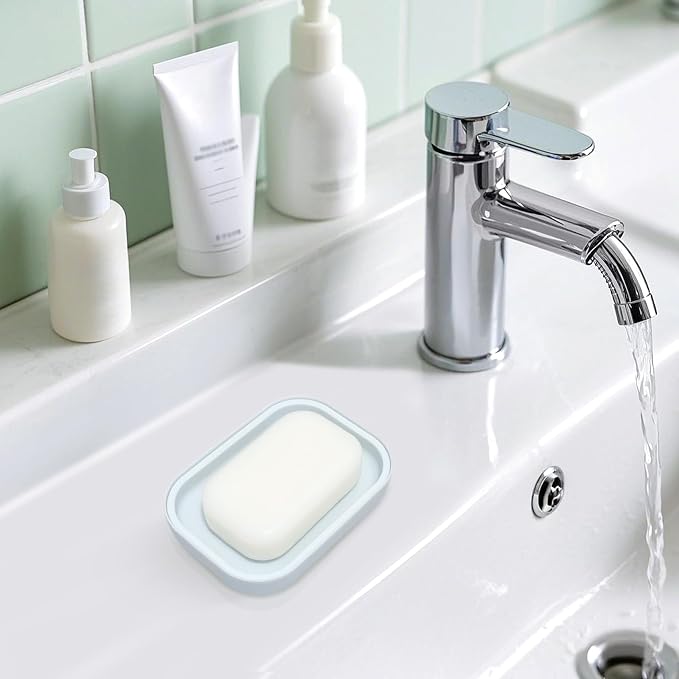 Double Layer Draining Soap Dish, Plastic Dishwashing Sponge Soap Holder - Image 3