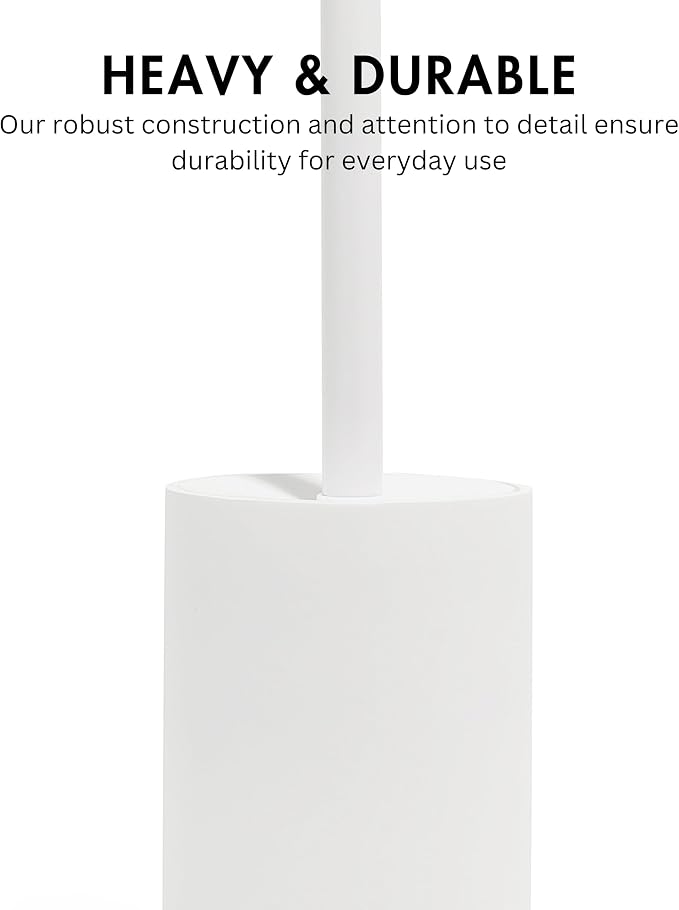 Matte White Toilet Bowl Brush for Bathroom - Image 3