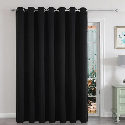 Joydeco Blackout Patio Sliding Door Curtains 84 Inches Long, Grommet Privacy by JOYDECO