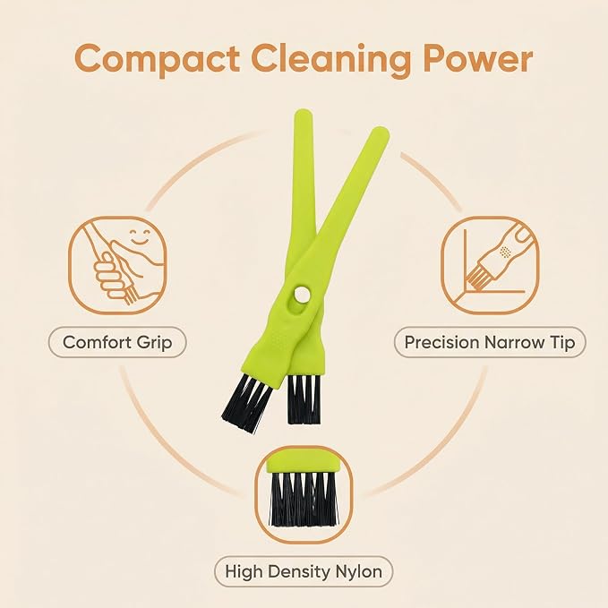 vipolish 20 Pcs 11CM/4.33 Inch Green Plastic Handle Mini Dust Removal Brush - Image 3