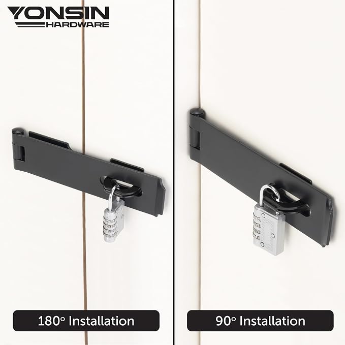 7-1/2" Door Padlock Safety Hasp Latch Heavy Duty, Door Hasp Clasp Lock Gate - Image 4