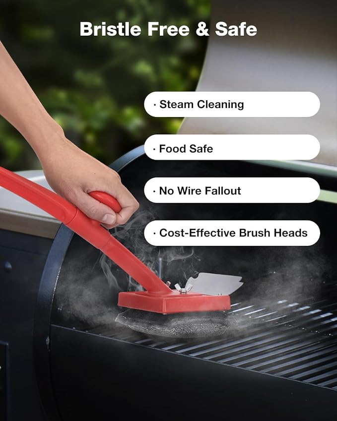 Grill Brush Bristle Free, 10 Replaceable BBQ Cleaning Head, Safe Replacement - Image 3
