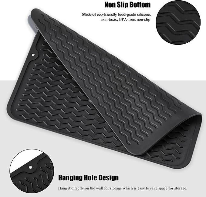 Large 17" x 14" Silicone Dish Drying Mat - Image 5