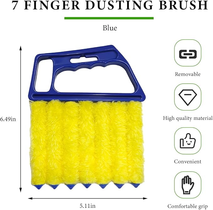 Blind Cleaner Duster Tool, Window Venetian Hand-held 7 Finger Dusting Cleaner - Image 2