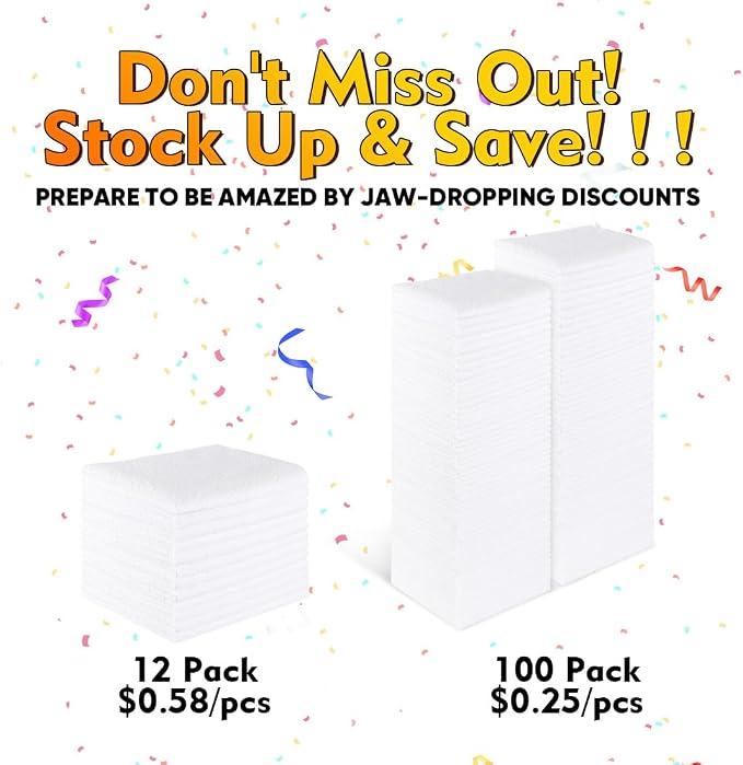 HOMEXCEL White Microfiber Cleaning Cloths 100 Pack, Reusable Cleaning Rags Shop - Image 5