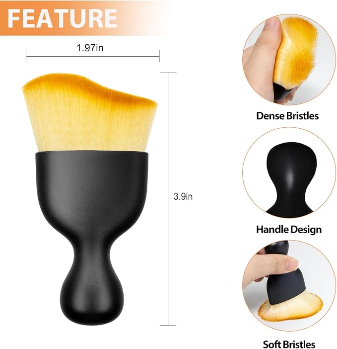 Car Interior Detailing Brush Cleaning Kit, Soft Bristle Dusting Brush, Wire - Image 2