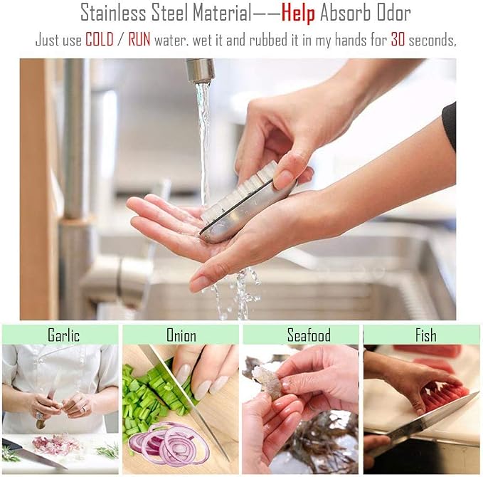 Hand and Nail Brush cleaner, Stainless Steel Soap, fingernail toe Cleaning - Image 3