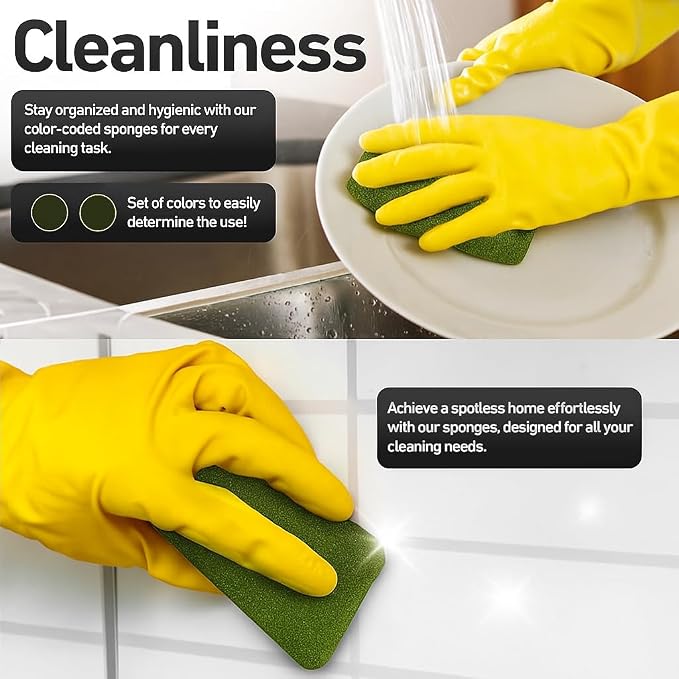 Casanero 6-Pack Silicone Scrubbing Sponges, Heavy-Duty, Non-Scratch | Reusable - Image 4