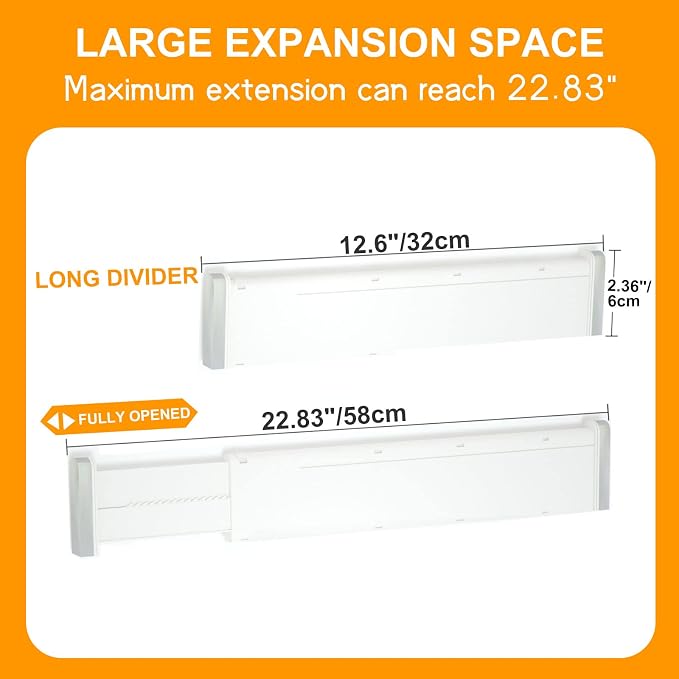 HiYZ Expandable Drawer Dividers, Large Kitchen Utensils Drawers Divider - Image 4