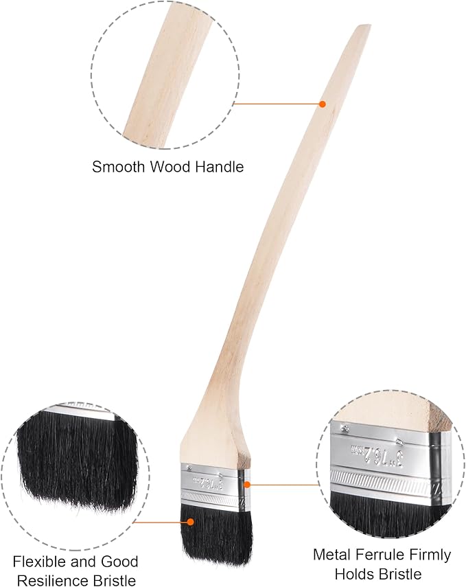 uxcell Bent Radiator Paint Brush 17" Length 3" Width Bristle - Image 4
