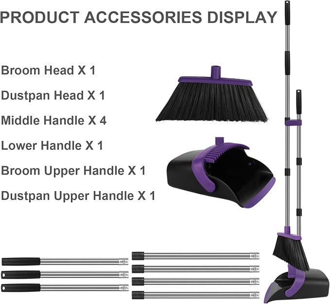Broom and Dustpan Set, Large Household Dustpans and Broom - Image 5