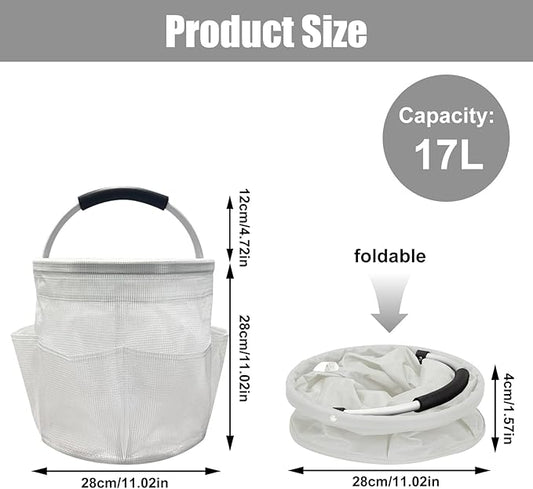 Qivine 17L Cleaning Caddy with Handle, Cleaning Supply Caddy Foldable Tool Bag - Image 2