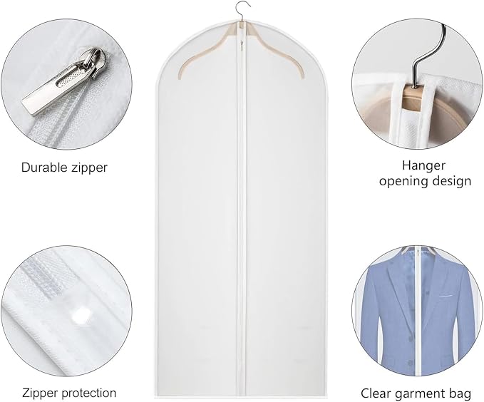 Kntiwiwo Clear Garment Bags for Closet Storage Suit Bag Set of 8 Hanging - Image 5