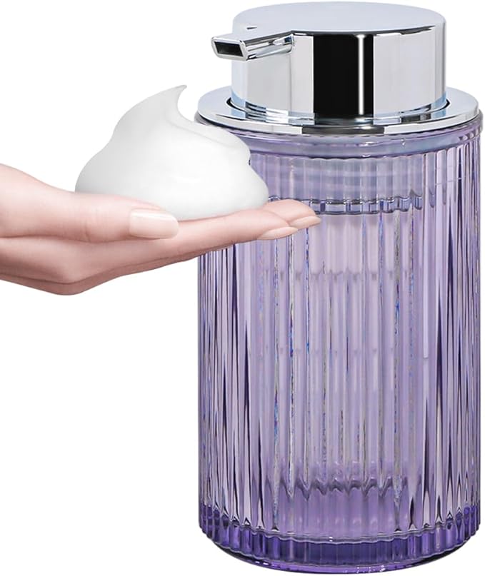 Foaming Soap Dispenser, 11 Oz Thick Glass Foam Hand Soap Dispenser, Refillable by Tonxus