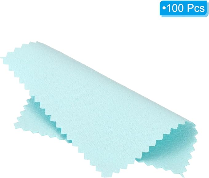 PATIKIL 3.15x3.15" Jewelry Cleaning Cloth, Light Blue - Image 3
