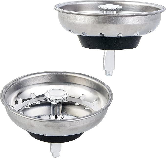 2 PCS Kitchen Sink Strainer and Stopper Combo Basket Replacement by CORNERJOY