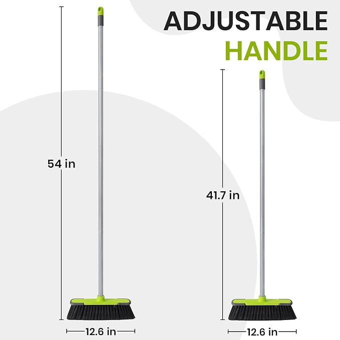 Green Indoor Broom 54" Long Handle House Broom - Image 2