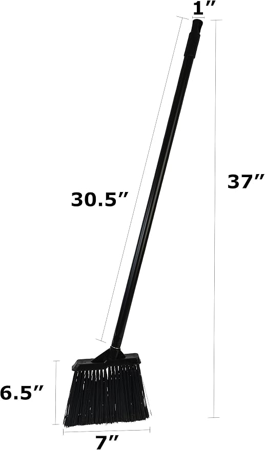 Janico 4051 Bristles Lobby Angle Broom, Flagged Bristles, Metal Handle - Image 2