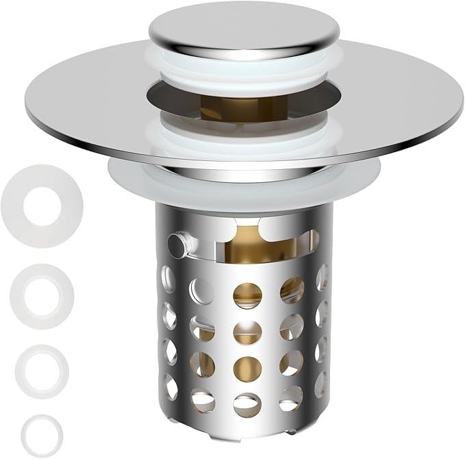 Universal Bathroom Sink Drain Strainer Hair Catcher Upgraded by Greatcomfortathome