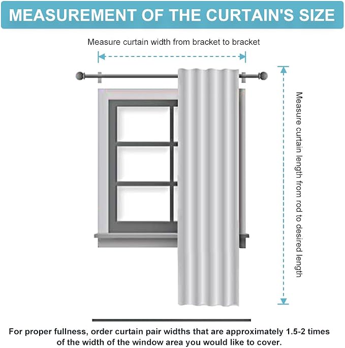 RYB HOME Blackout Curtains for Bedroom, Back Tab Curtain Drapes for Dining - Image 8