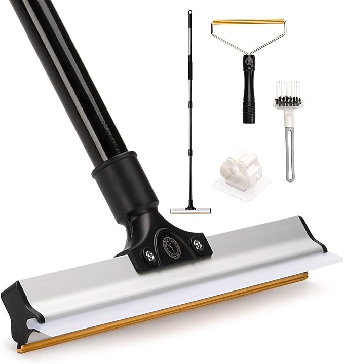 62" Carpet Rake for Pet Hair Removal – Adjustable Carpet Broom Bundle - Image 9
