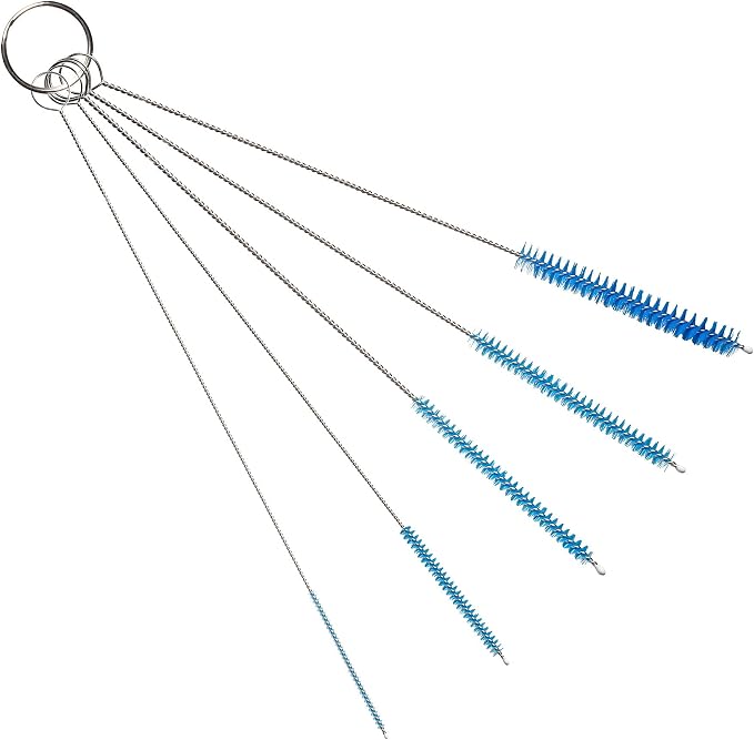 10" Tube Cleaning Brush Set, 5 Pack Small, Extra Long Nylon Straw Brushes by TheScoopie