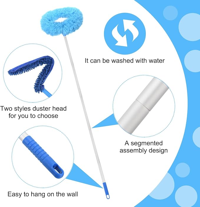 PATIKIL Ceiling Fan Cleaner Duster, 12.9" to 59", 2 in 1 Microfiber Duster - Image 4
