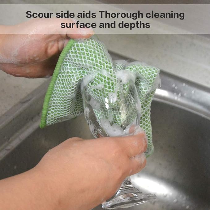 SINLAND 5 Color Assorted Microfiber Dish Cloth Best Kitchen Cloths Cleaning - Image 5