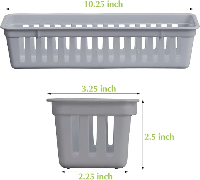Domensi 12 Pack Slim Plastic Storage Baskets Tray - Image 2