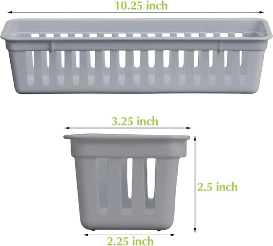 Domensi 12 Pack Slim Plastic Storage Baskets Tray - Image 2