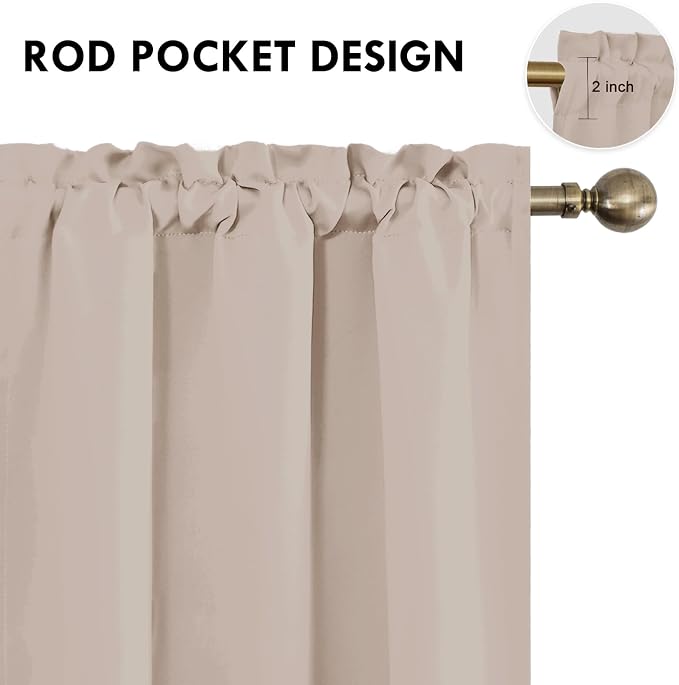 DWCN Blackout Curtains for Living Room Thermal Insulated, Energy Saving & Noise - Image 4