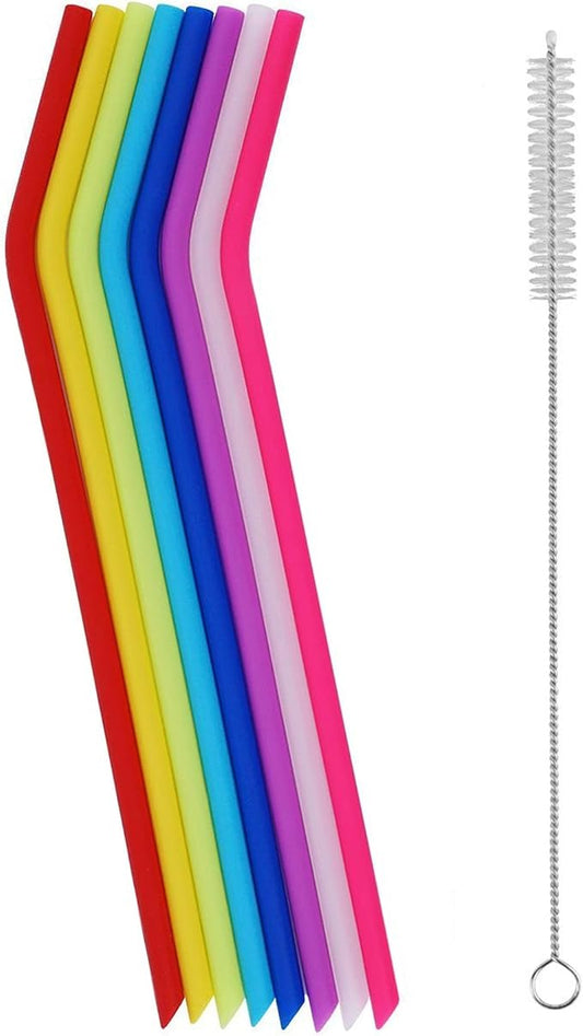 Tifanso 8 Pack Reusable Regular Size Silicone Drinking Straws by tifanso