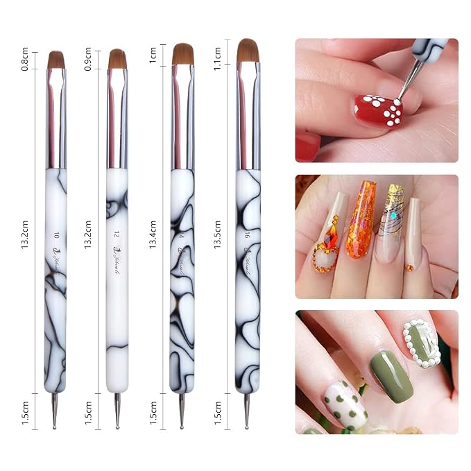 French Nail Brush, YIHUALE 2 Way French Gel Acrylic Nail Art Kolinsky Brush - Image 3