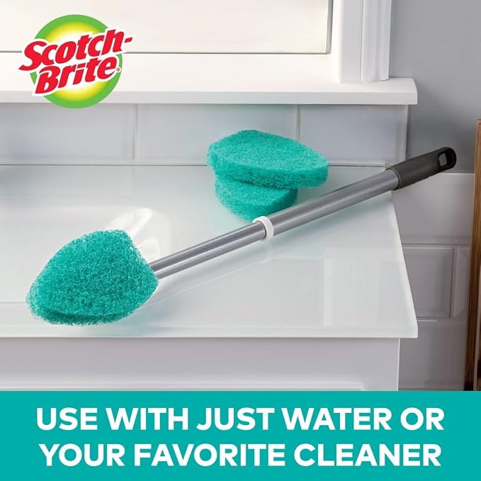 Scotch-Brite Extendable Tub & Tile Scrubber Kit, Includes 1 Handle and 3 - Image 6