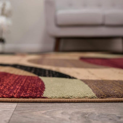 Rugshop Contemporary Abstract Circles Perfect for high Traffic Areas of Your Living Room,Bedroom,Home Office,Kitchen Area Rug 9' x 12' Multi