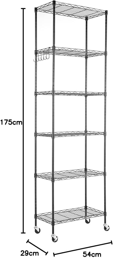 Himimi 6-Tier Storage Shelf Units, Adjustable Wire Shelving - Image 3
