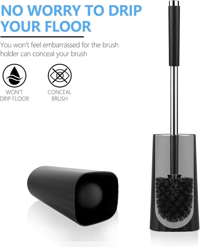 SetSail Toilet Brush, Compact Size Toilet Bowl Brush and Holder Toilet Brushes - Image 6