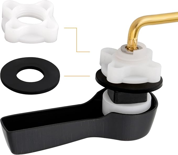 Hibbent Universal Metal Front Mount Toilet Handle Replacement Kit, Brass Toilet - Image 3
