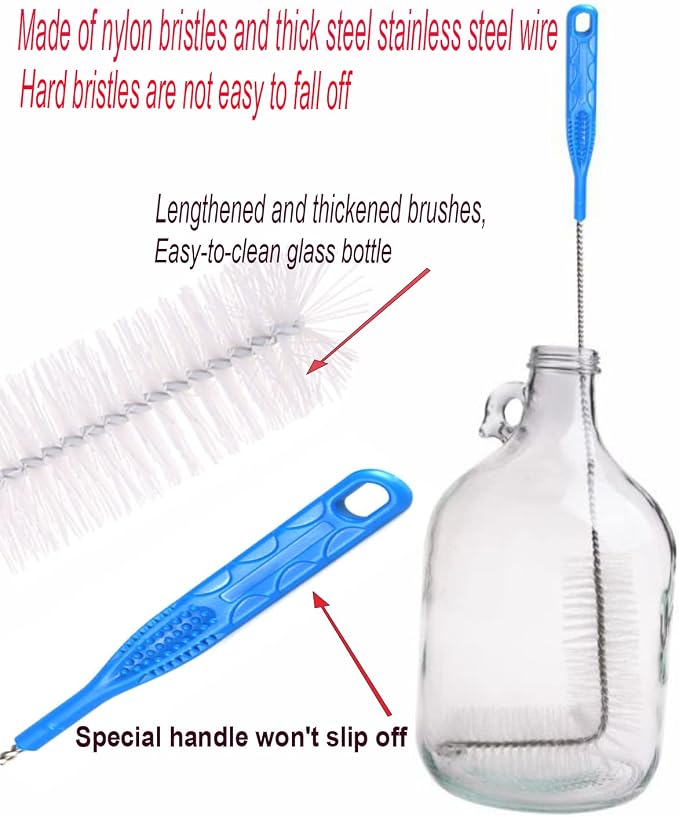 Carboy Brush, Cleaning 2 Piece 30 inch Nylon Brushes, and Stainless Steel - Image 4