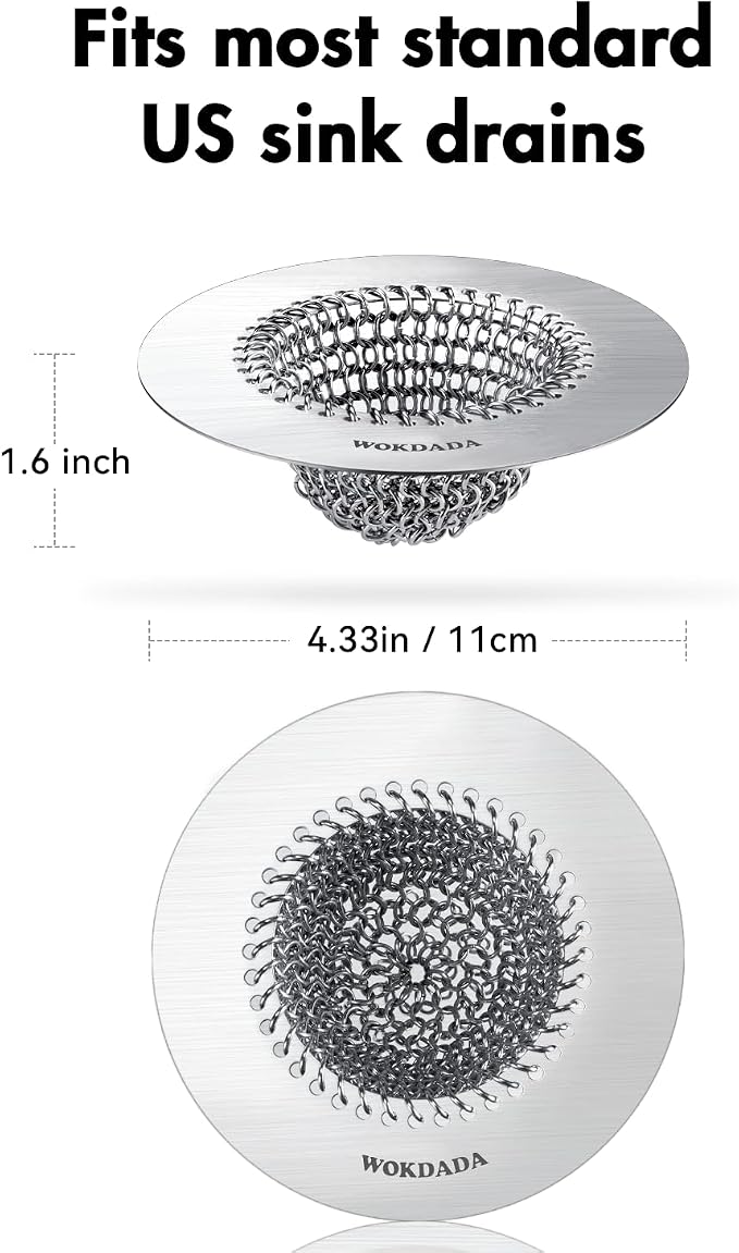 Sink Drain Strainer, Reversible No Clog Mesh Kitchen Sink Drain Strainer - Image 2