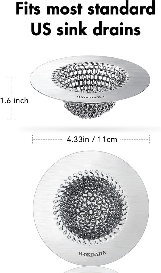 Sink Drain Strainer, Reversible No Clog Mesh Kitchen Sink Drain Strainer - Image 2