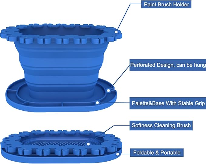 Paint Brush Cleaner Rinse Cup, Foldable Brushes Holder & Brush Cleaning Cup - Image 3