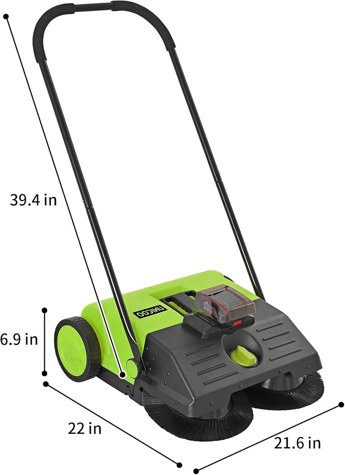 UNICOO® Electric Hand Push Floor Sweeper – Battery Powered Walk-Behind Sweeper - Image 9