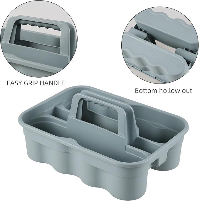 4 Packs 2 Compartment Plastic Cleaning Supplies Caddy - Image 3