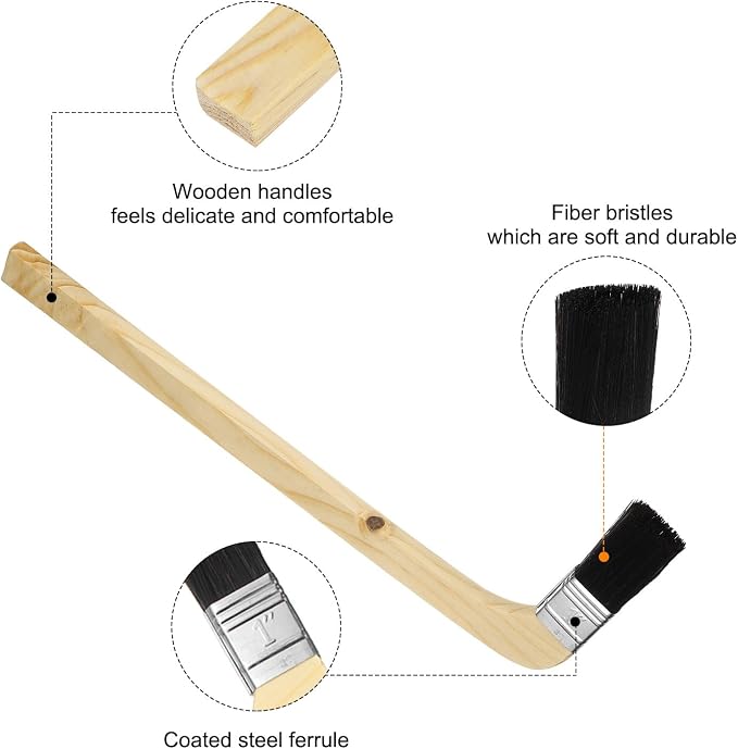 HARFINGTON Paint Brush 3Pcs 1" Brush Width Reusable Variety Angled Bend Brushes - Image 4
