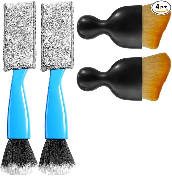 4PCS Car Interior Dust Brush, Soft Bristles Cleaning Brush Car Detailing Brush by smilfuy