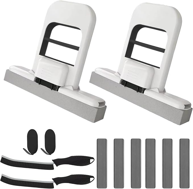 2 Pcs Mini Mop for Small Spaces, Foldable Self-Squeeze Wet and Dry Sponge Mop by Unknown