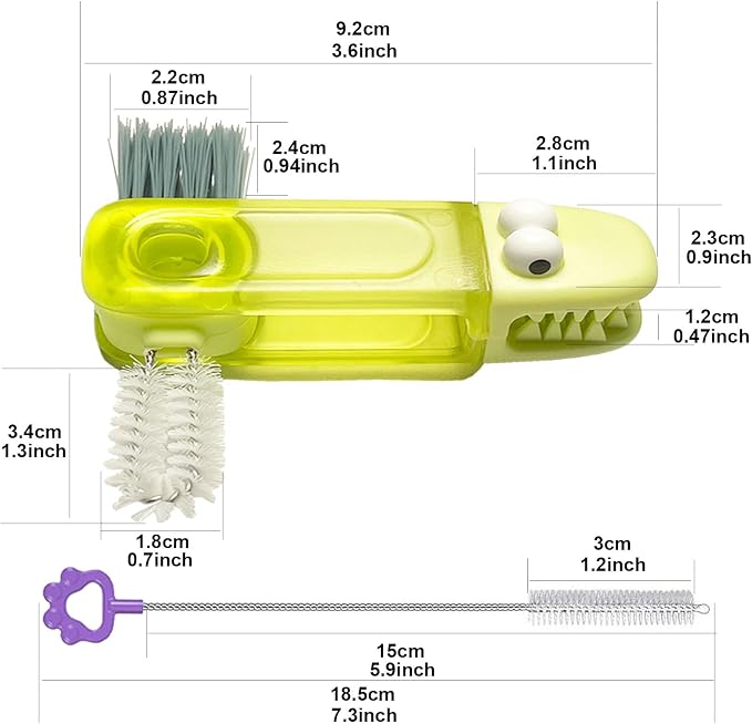 3Pcs 4-in-1 Bottle Cleaning Brush Set, Cup Lid Cleaner and 3pcs Tube Brush Kit - Image 2